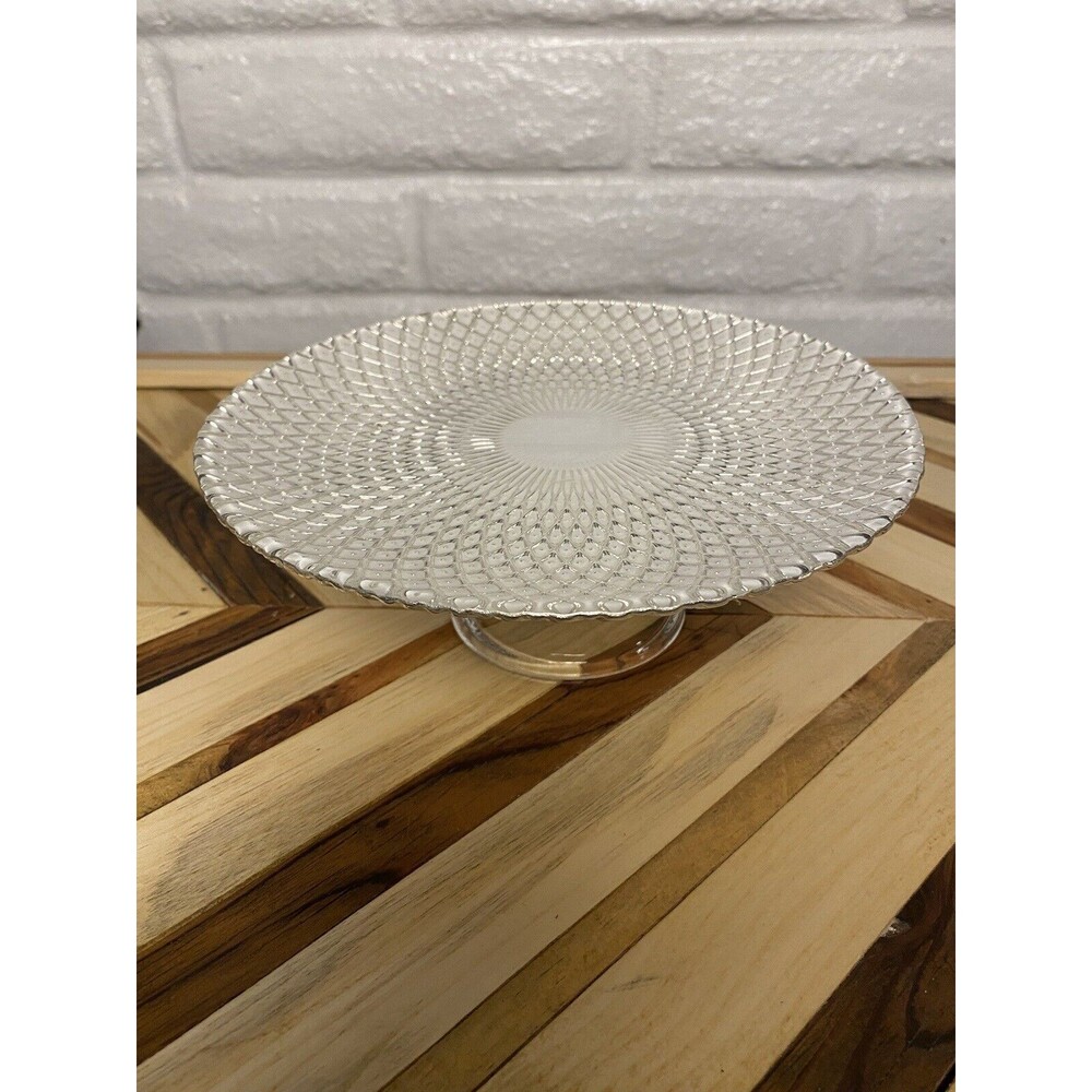 Turkish Pedestal Cake/Dessert Stand Silver/white